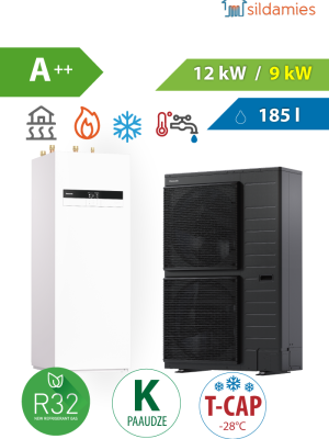 Gaiss- ūdens siltumsūknis Panasonic Aquarea K 12kW-T-CAP All-in-One, WH-ADC0912K9E8AN / WH-UXZ12KE8