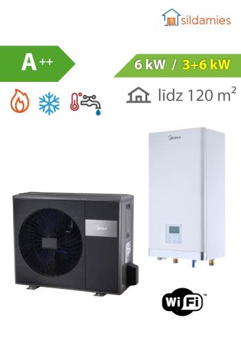 gaiss- ūdens siltumsūknis Midea M-Thermal 6 kW Split MHA- V6W/D2N8-B2 / HB-A60/CGN8-B