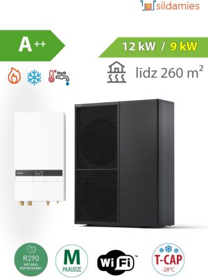 gaiss- ūdens siltumsūknis Panasonic Aquarea M sērija 9 kW T-CAP | WH-WXG09ME8