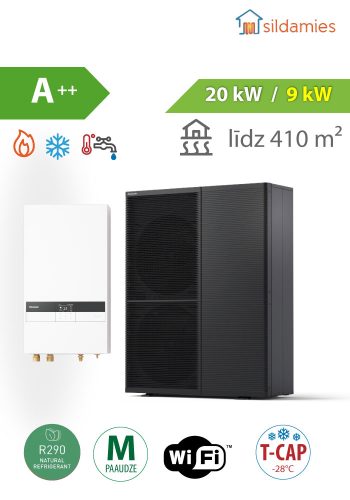 gaiss- ūdens siltumsūknis Panasonic Aquarea M sērija 20 kW T-CAP | WH-WXG20ME8