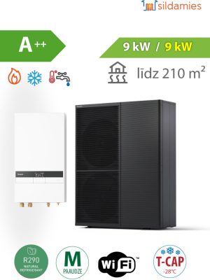 gaiss- ūdens siltumsūknis Panasonic Aquarea M sērija 9 kW T-CAP | WH-WXG09ME8