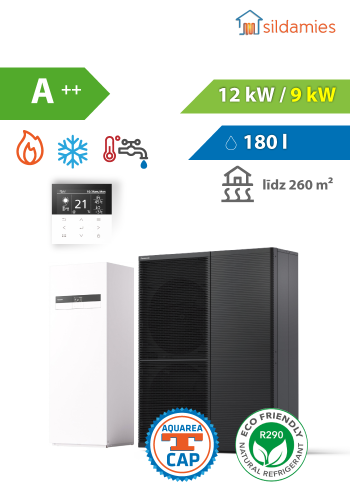 gaiss- ūdens siltumsūknis Panasonic Aquarea M 12 kW T-CAP All-in-One; WH-WXG12ME8 / WH-ADC0316M9E8AN2