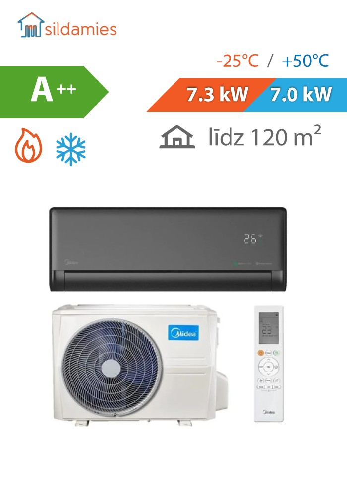 Gaiss- gaiss siltumsūknis Midea Solstice EZ 7,0 kW EZ-24RD6H-O / EZB-24RD6-I